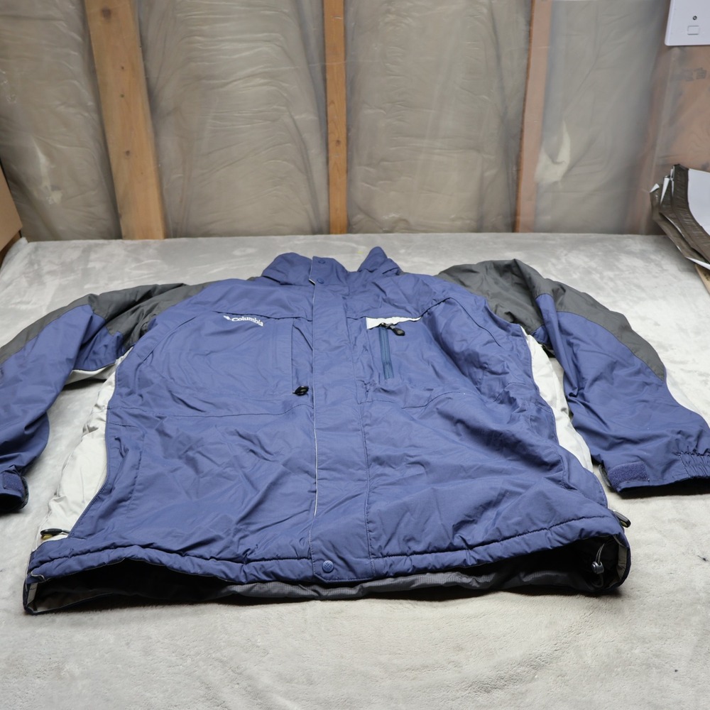 Columbia‎ Jacket Mens XL Blue Wind Rain Full Zip Winter Insulated Parka Outdoor